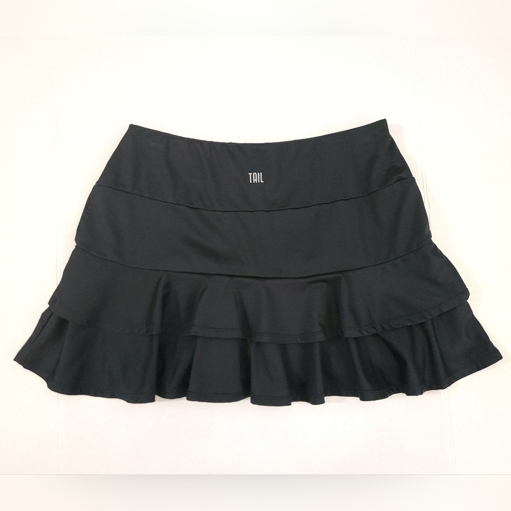 Tail Women's Doubles 13½" Flounce Athletic Skort in Onyx Black Sz S - Picture 4 of 13